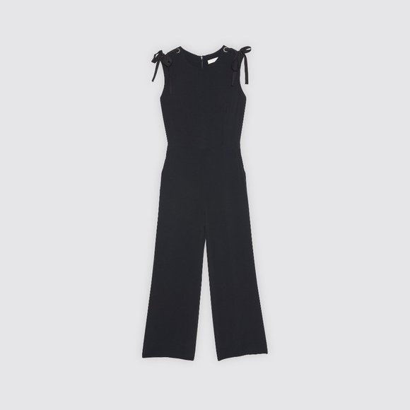 SANDRO Ermeline Lace-Up Wide-Leg Jumpsuit - Picture 3 of 3